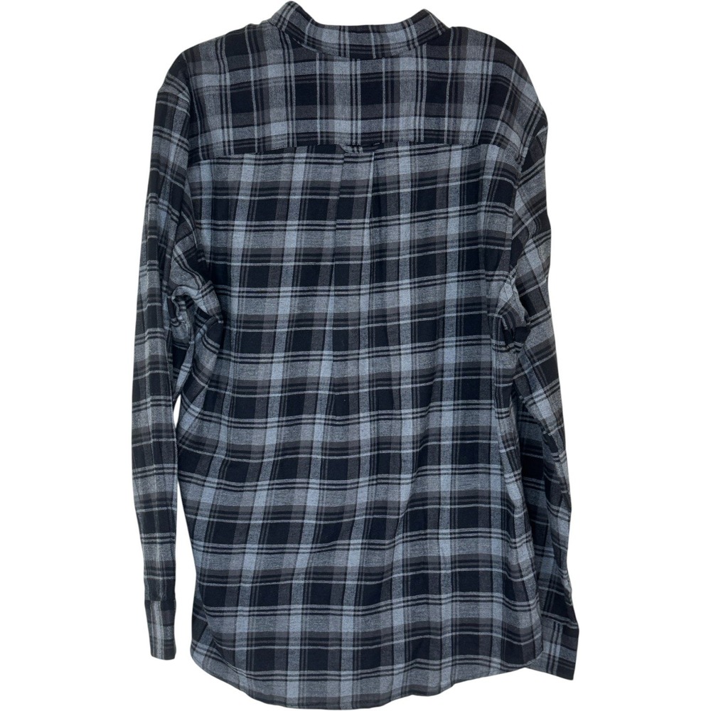 Saddlebred Classic Fit Plaid Flannel Shirt Womens Large Fog Grey Button Down NWT - Picture 3 of 8